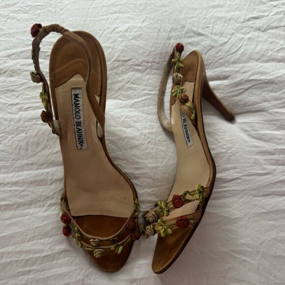 ULTRA RARE Archival Manolo Blahnik Ribbon Rosette Mules - SS 1996- Size 37.5 - Picture 7 of 7